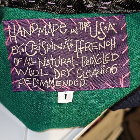 Crispina Ffrench Recycled Wool Art To Wear Dress Small Medium 1 Rare Upcycled - Picture 6 of 6